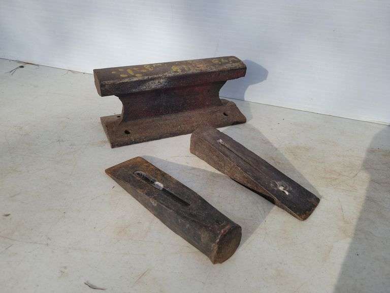 Railroad anvil, splitting wedges