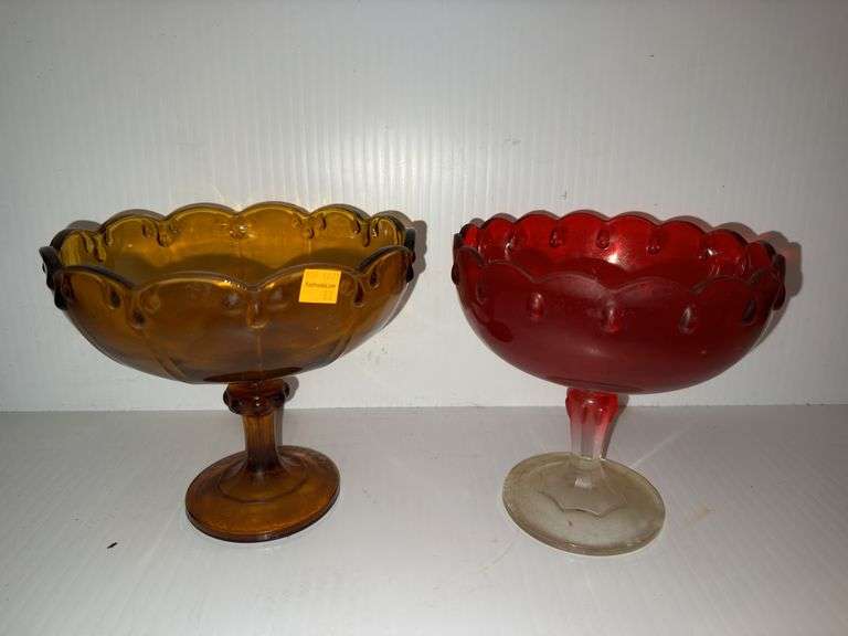 (2) Decorative Glass Candy Dishes