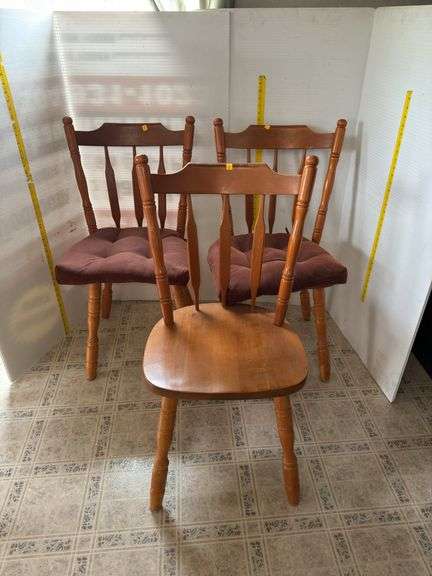 (3) Wooden Dining Chairs