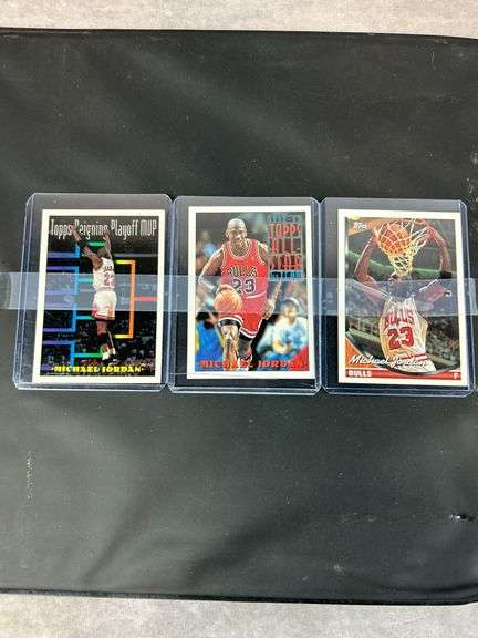 1993 Topps basketball set in a binder, many rookies, plus 3 Jordans