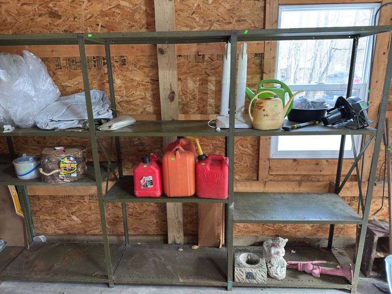 Metal shelving; no contents included