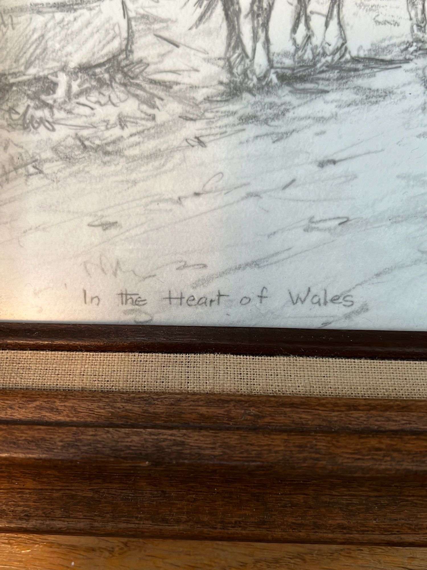 Leslie Cope “In the Heart of Wales” signed pencil sketch - Kaufman