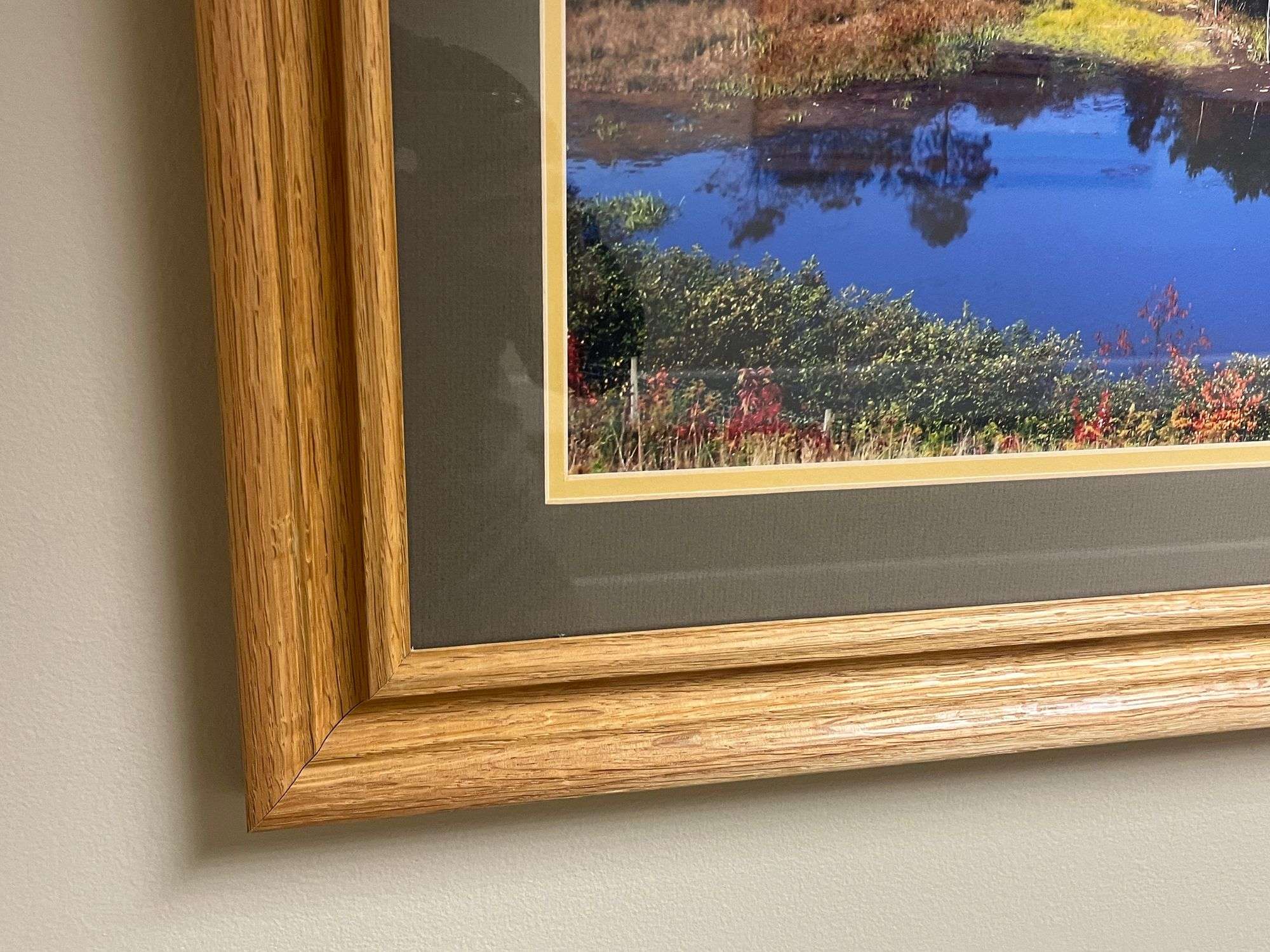 Oak Fall Lake Print by Jerry Pastine