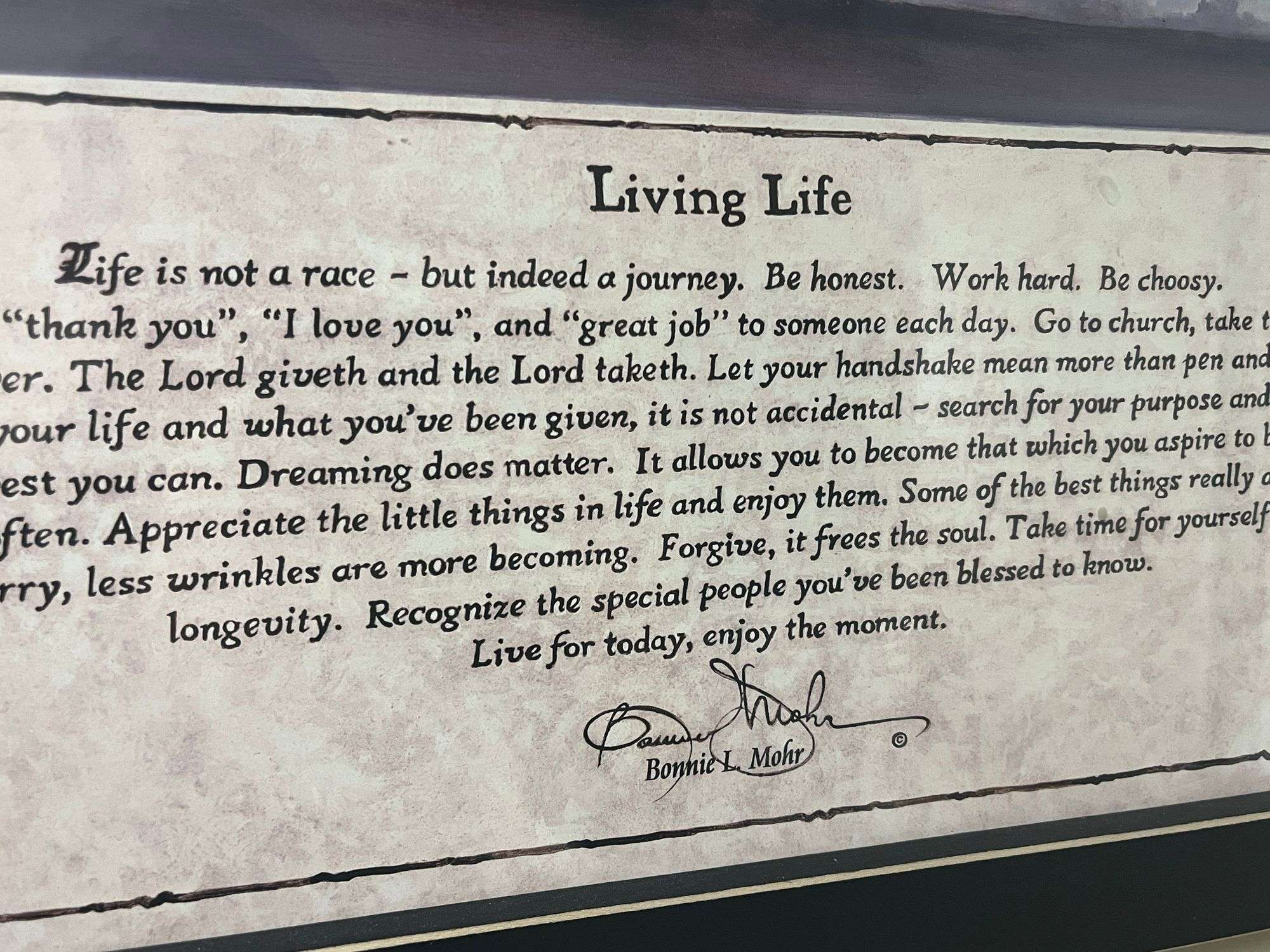 "Living Life" by Bonnie L. Mohn