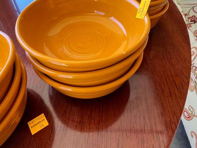 Orange Fiesta Cereal Bowls, Yellow & Green China Bowls