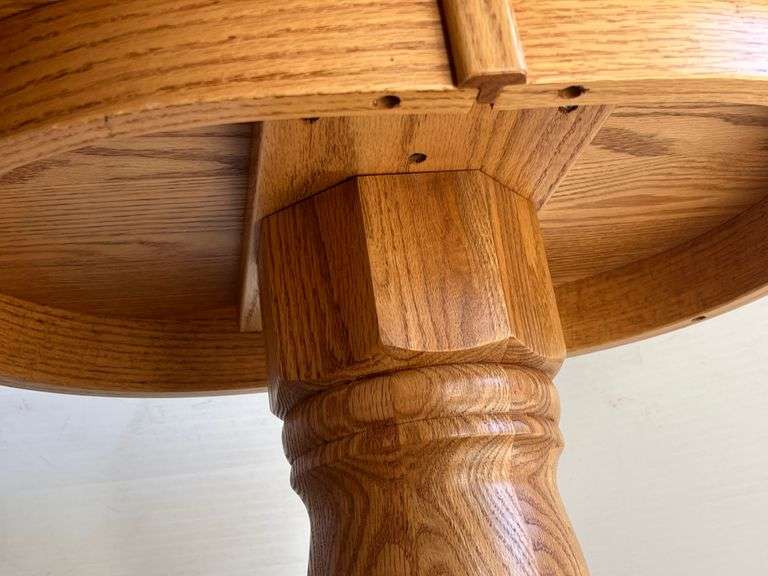 2 Oak Pedestal Side Tables