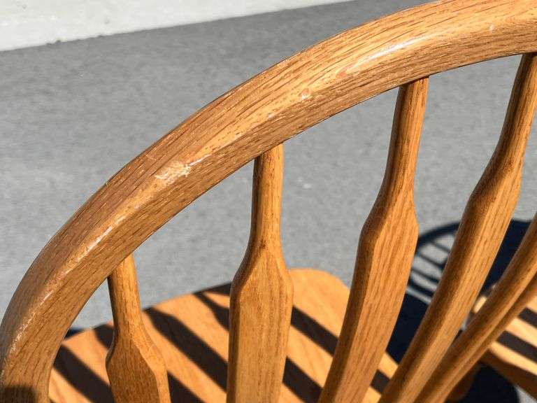 4 Oak Slatback Chairs