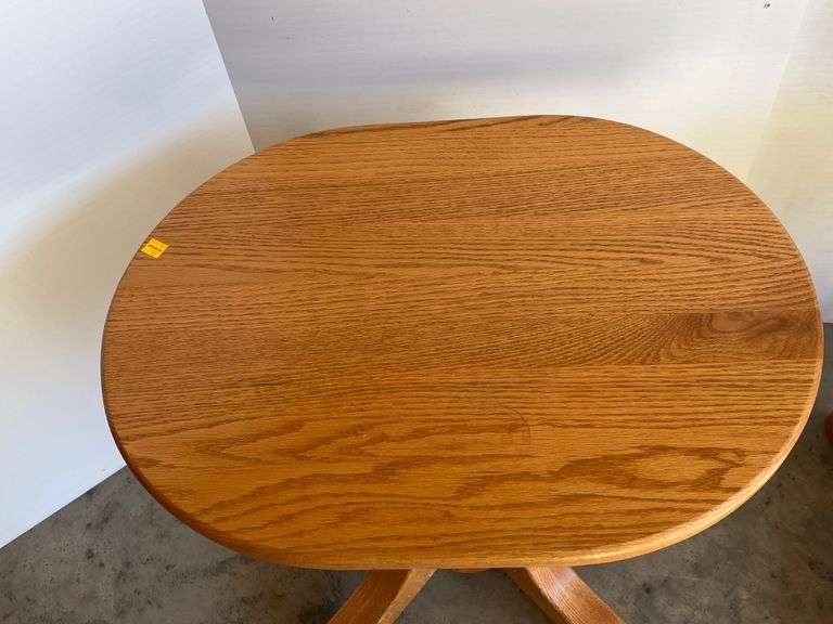 2 Oak Pedestal Side Tables