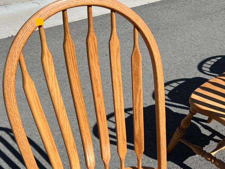 4 Oak Slatback Chairs