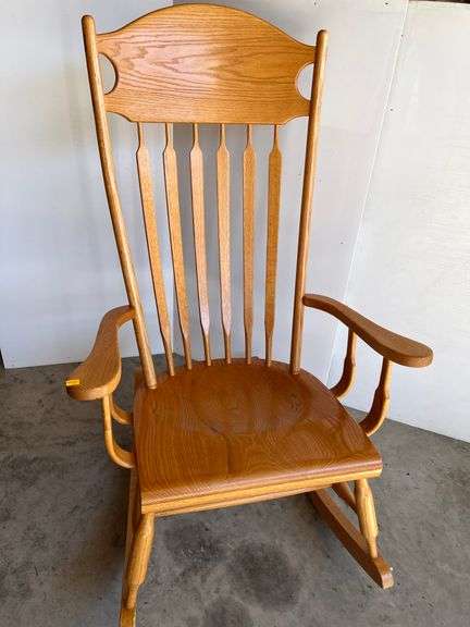 Oak Slatback Rocking Chair