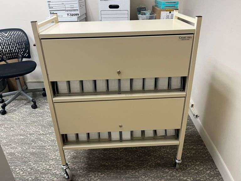 Metal Chart Cart w/ Binders