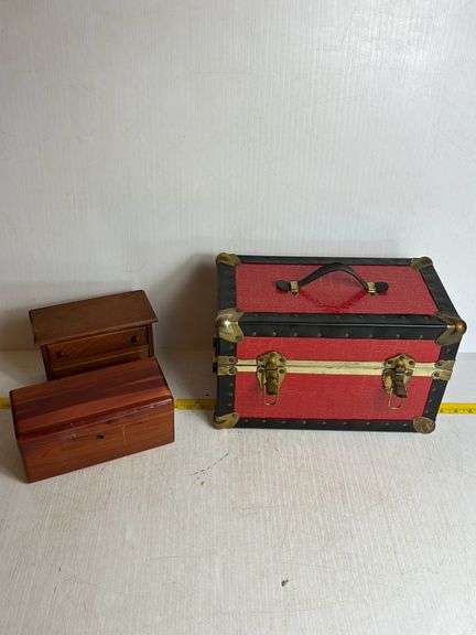 Mini Buxton Trunk, Mini Cedar Chest, and Mini Jewelry Box
