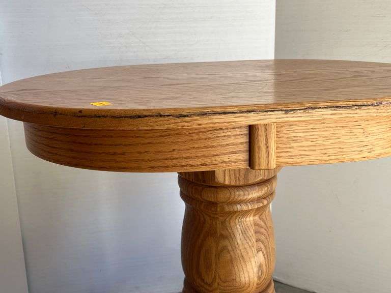2 Oak Pedestal Side Tables