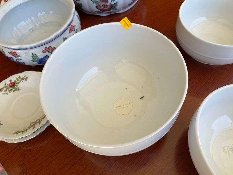 Canopy Bowls, Johan Haviland Saucers, & Made in China Bowls