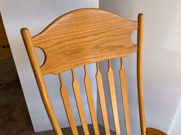 Oak Slatback Rocking Chair