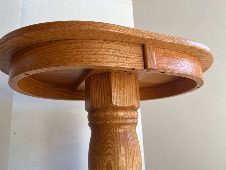 2 Oak Pedestal Side Tables