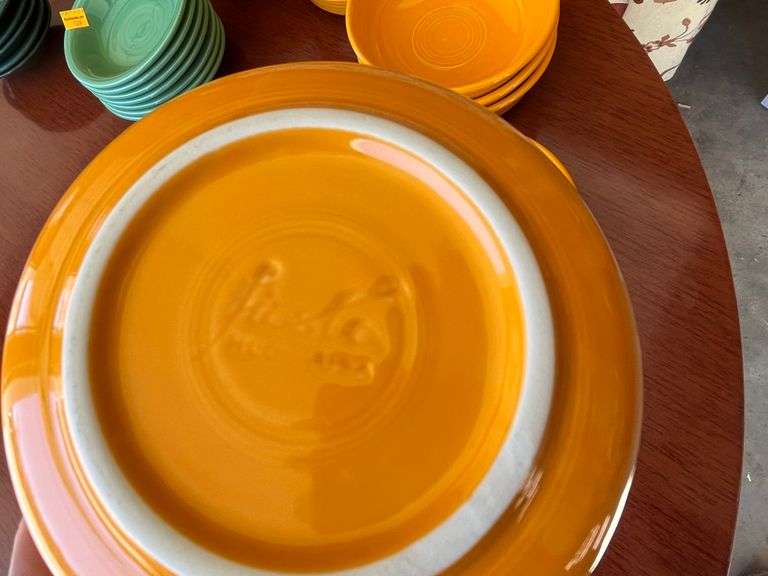 Orange Fiesta Cereal Bowls, Yellow & Green China Bowls