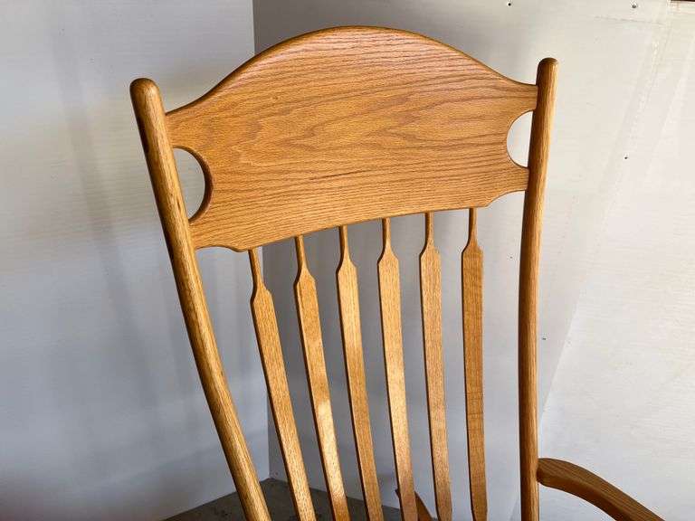 Oak Slatback Rocking Chair