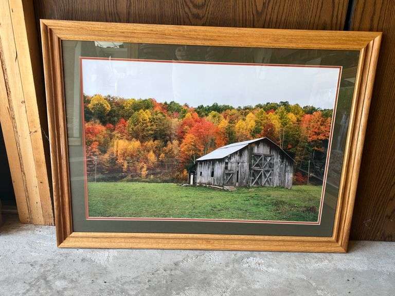 Oak Fall Barn Print by Jerry Pastine