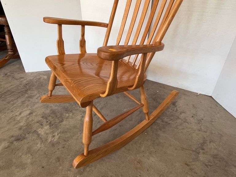 Oak Slatback Rocking Chair