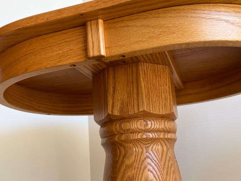 2 Oak Pedestal Side Tables