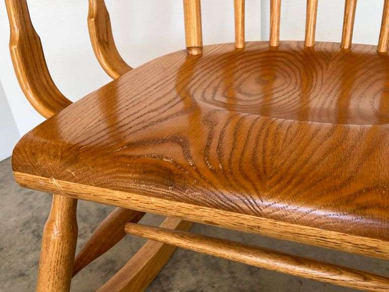 Oak Slatback Rocking Chair