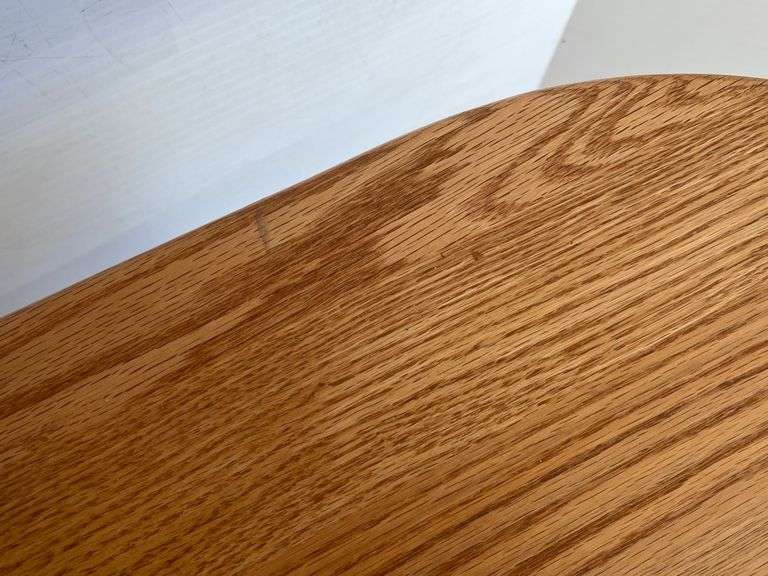 2 Oak Pedestal Side Tables