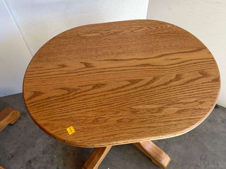 2 Oak Pedestal Side Tables