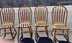 4 Oak Slatback Chairs