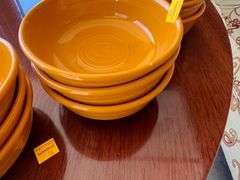 Orange Fiesta Cereal Bowls, Yellow & Green China Bowls