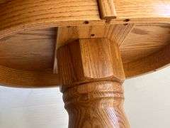 2 Oak Pedestal Side Tables