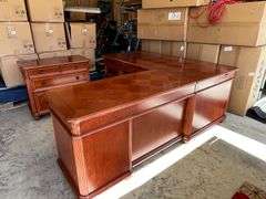 Office Corner Desk with File Cabinet