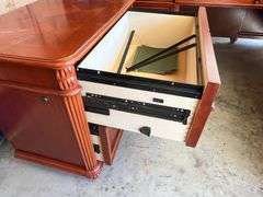 Office Corner Desk with File Cabinet