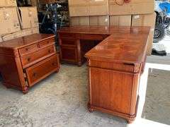 Office Corner Desk with File Cabinet