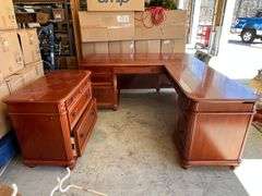 Office Corner Desk with File Cabinet
