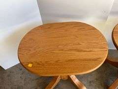 2 Oak Pedestal Side Tables