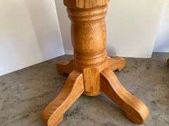 2 Oak Pedestal Side Tables