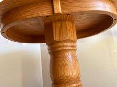 2 Oak Pedestal Side Tables