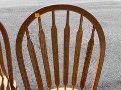 4 Oak Slatback Chairs