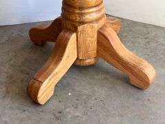 2 Oak Pedestal Side Tables