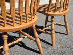 4 Oak Slatback Chairs