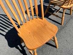 4 Oak Slatback Chairs
