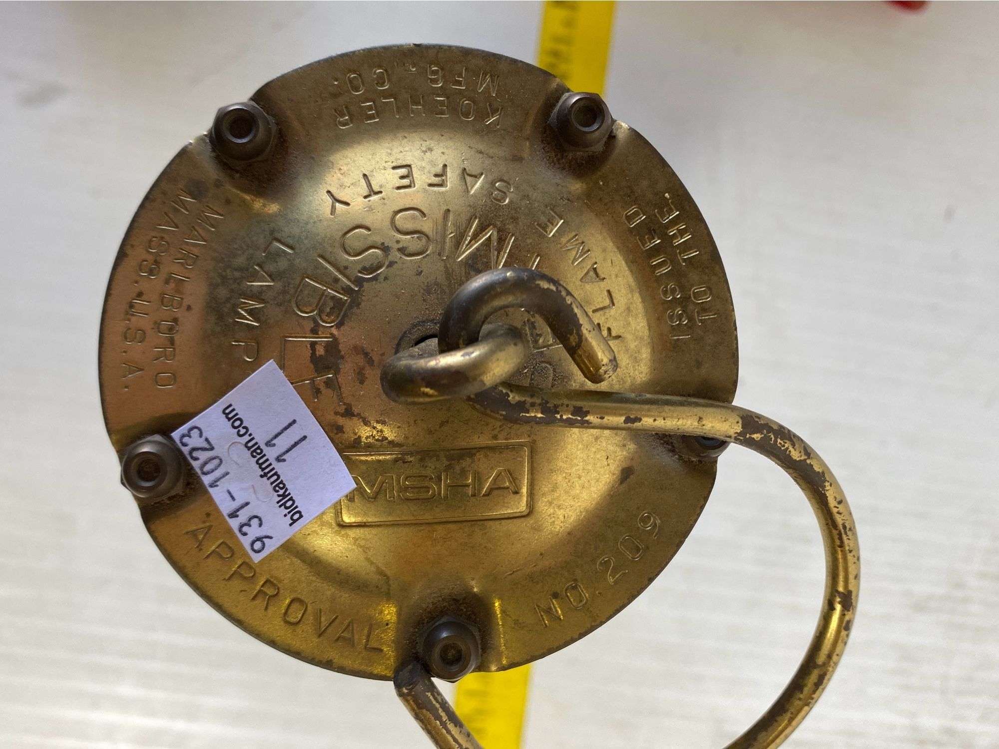 safty lamps 真鍮製 1890's Koehler 289-1A Coal Mining Safety Lamp Unused Tested