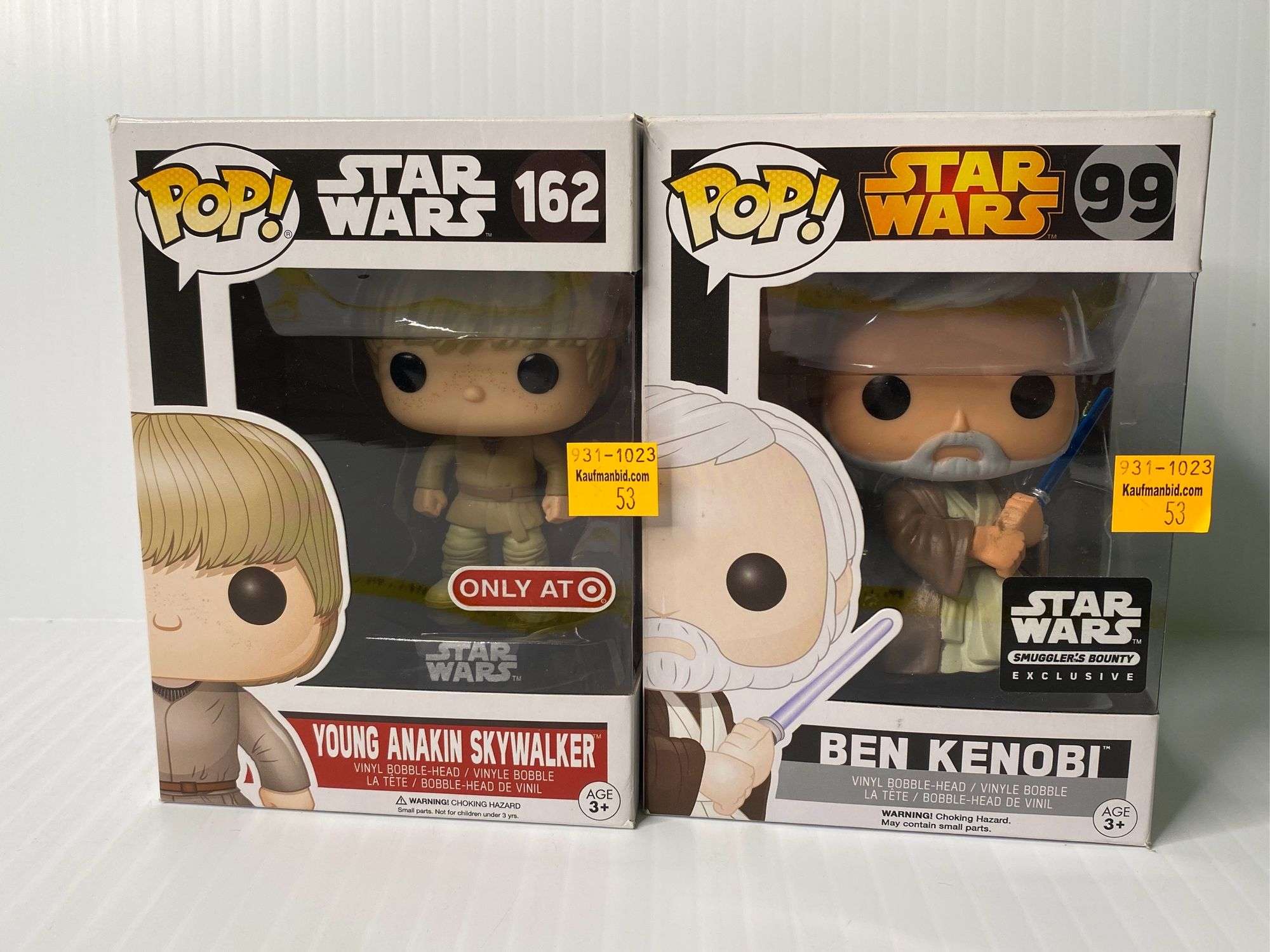 Star Wars Funko Pops Young Anakin Skywalker 162, & Ben Kenobi 99