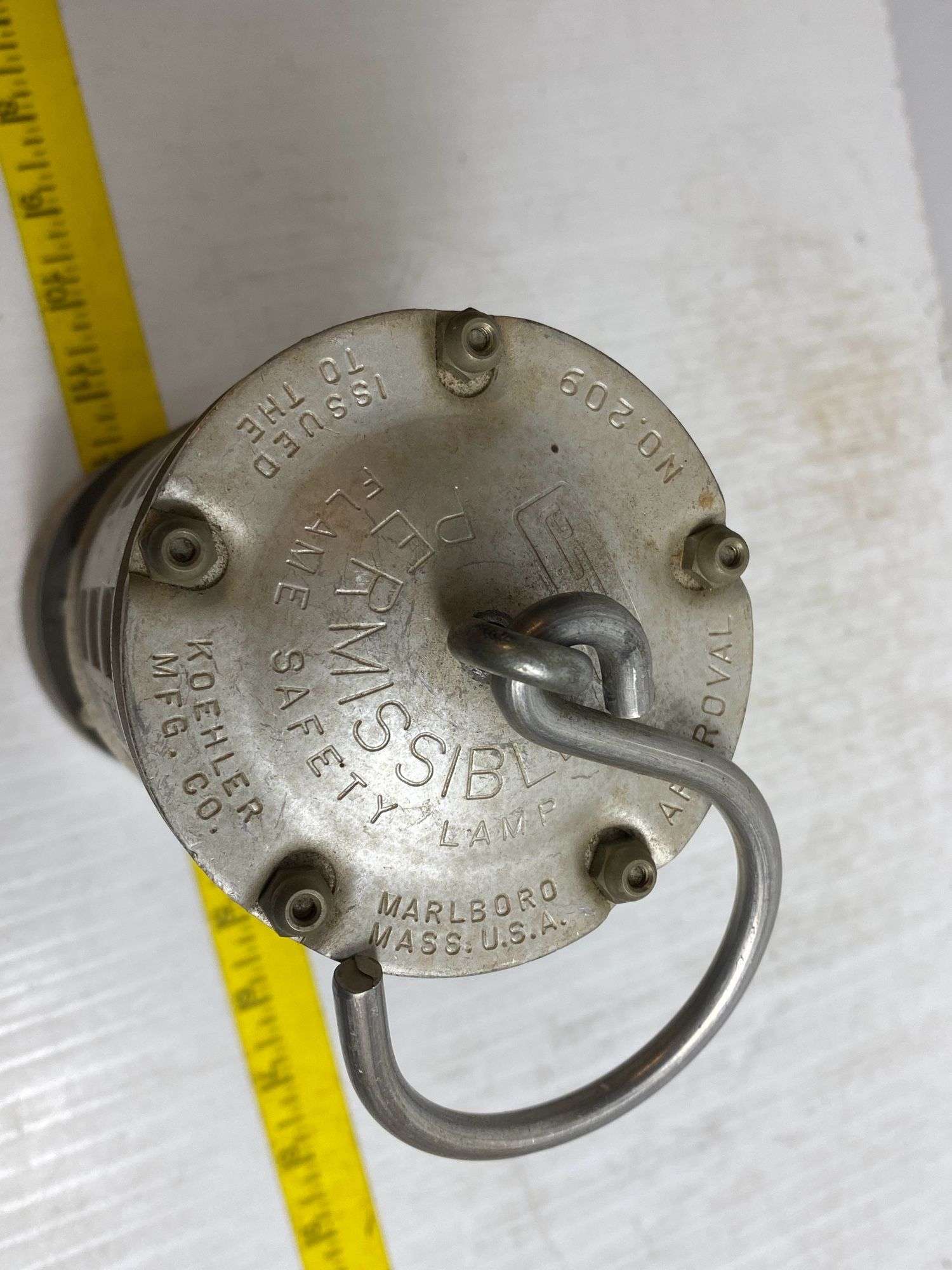 209 KOEHLER PERMISSIBLE FLAME, Miners Safety Lamp - Kaufman Realty
