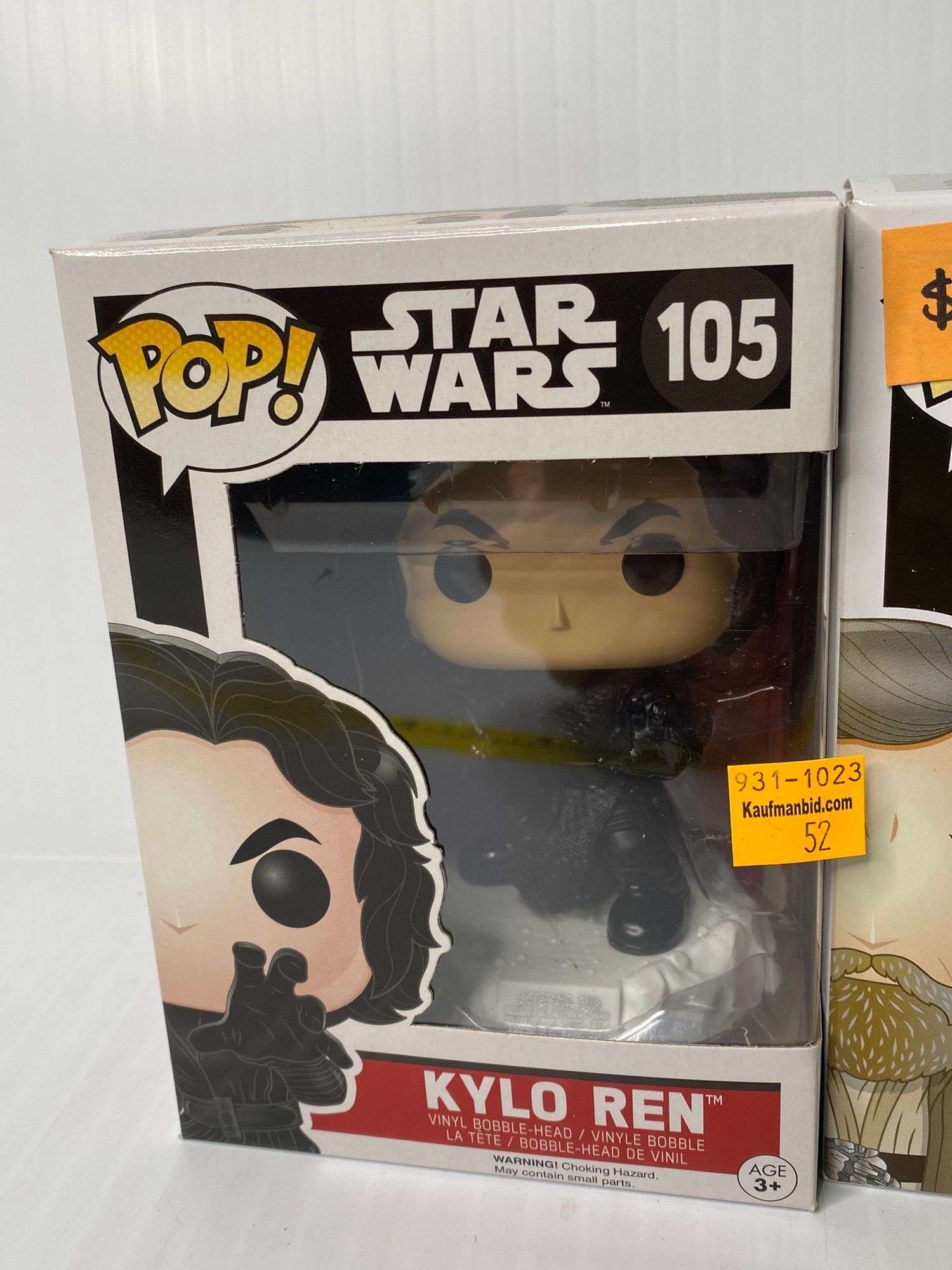 Star Wars Funko Pops Kylo Ren 105, Luke Skywalker 106, & Rey 104 