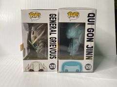 Star Wars Funko Pops General Grievous 129, & Qui Gon Jinn 128