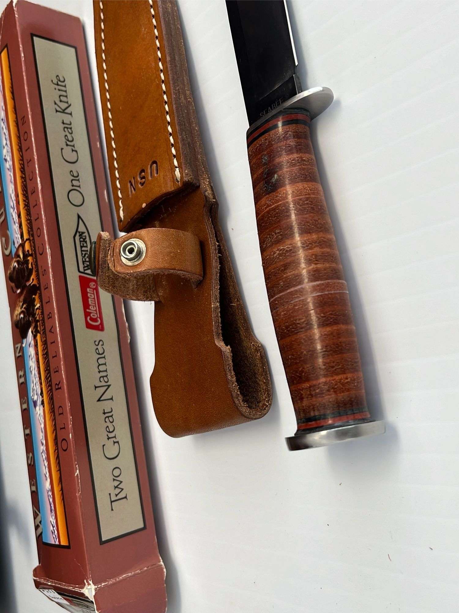 Western Cutlery L71 Seabee Combat Knife w/ Sheath in Box - Kaufman 