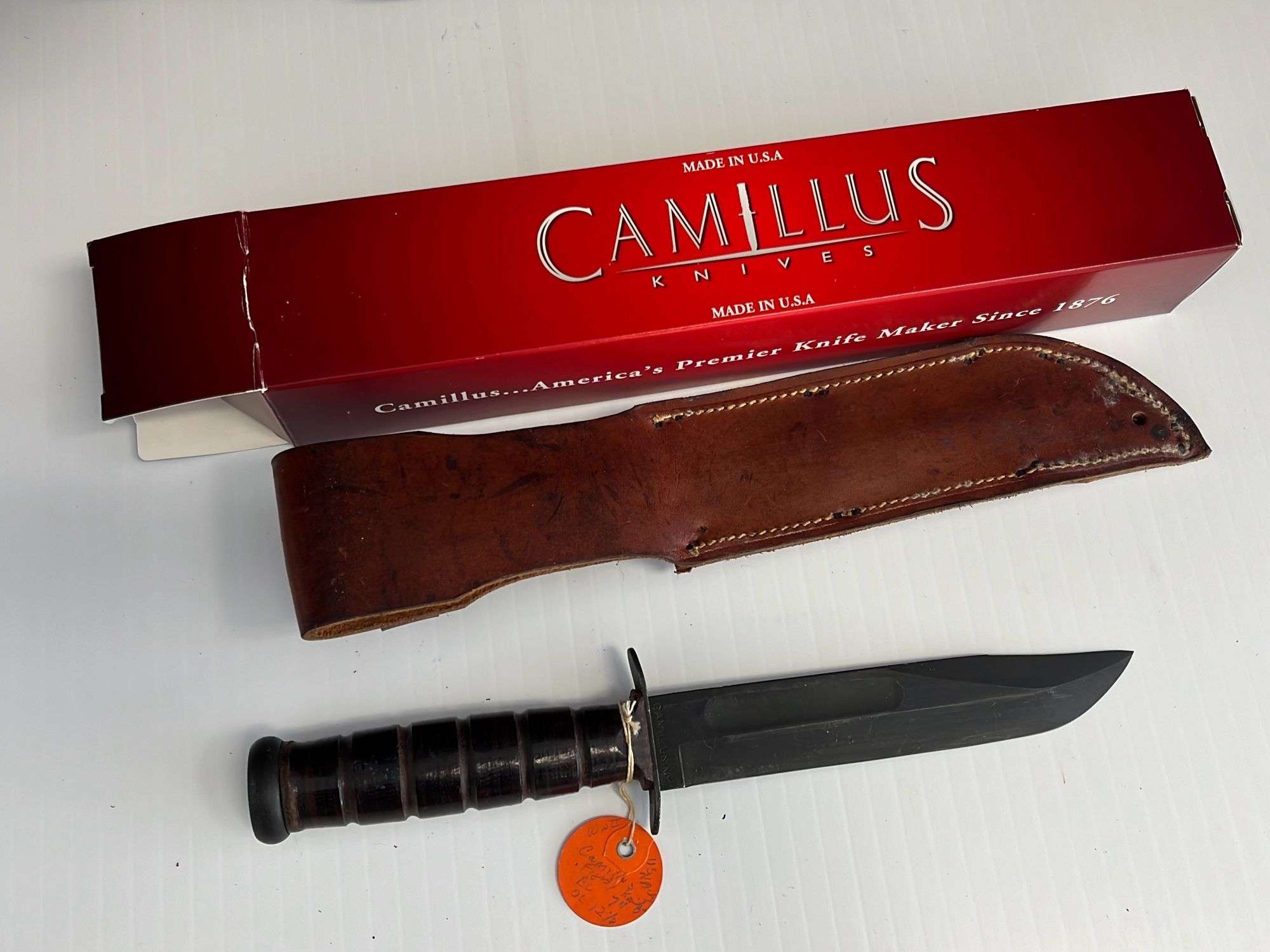 USN Mark 2 Camillus Trench Knife w/ Sheath & Box - Kaufman Realty 