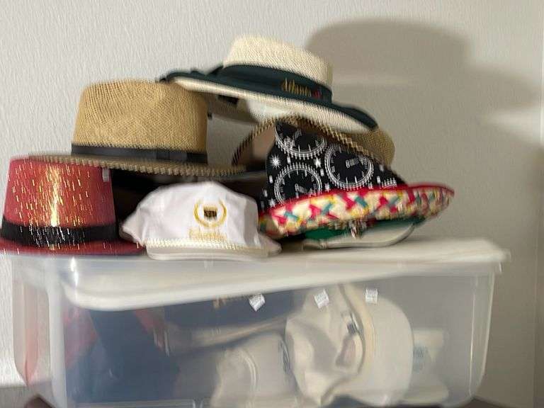 Tote with Assorted Hats